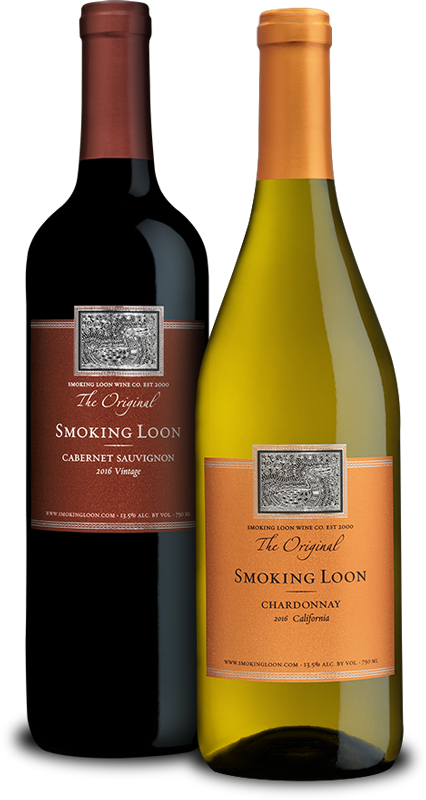 Smoking Loon wine bottles